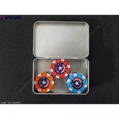 패션플러스 [기타 BRAND] 배팅용 카지노칩 볼마커 10가지 색상 실버틴케이스 세트 TA3831942