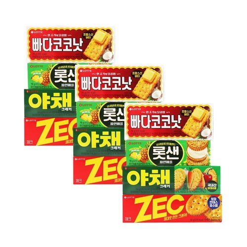 너만아는과자점 롯데웰푸드 비스킷4번들 277g x 3개 / 비스켓 크래커 4종혼합