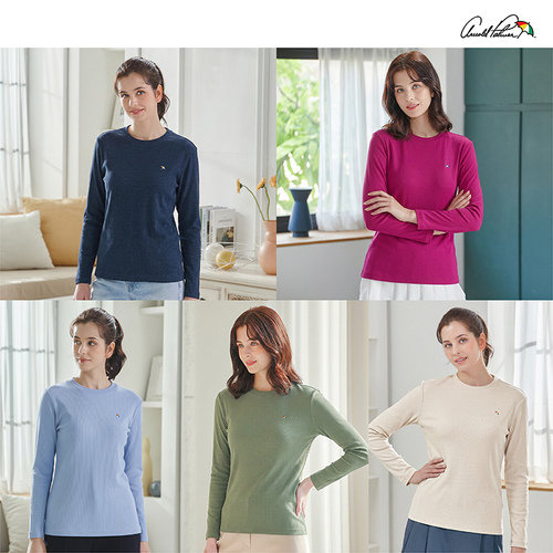 아놀드파마 (26SS 신상) 아놀드파마 여성 코튼 골지 티셔츠 (5종)