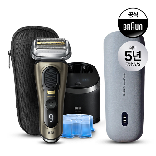 [P&G]브라운 BRAUN 전기면도기 시리즈9 PRO PLUS 파워케이스 구성 모델 샴페인골드
