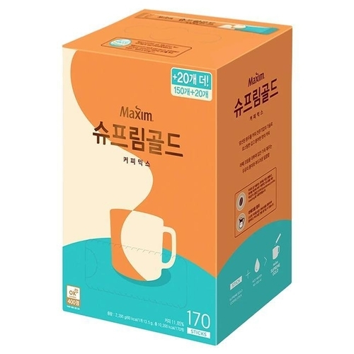 셀러허브 식품 [동서식품] 맥심 슈프림 골드 커피믹스 170T x 4개 커피차 일회용 스틱 믹스 커피 (13110258)