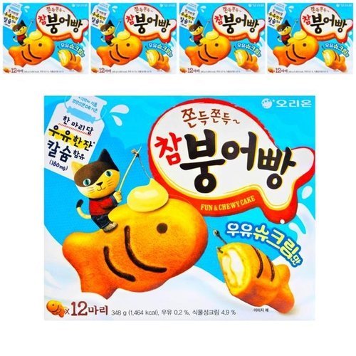 셀러허브 식품 오리온 참붕어빵 우유 슈크림맛 348g 5개 (51037335)
