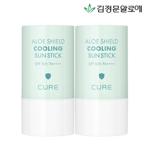 김정문알로에 큐어 알로에 쉴드 쿨링 선스틱 23g 2개