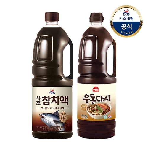 사조대림 참치액2.1kg x1개 +우동다시소스 2.15kg x1개