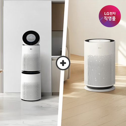 LG전자 직영] [세트] 퓨리케어 공기청정기 플러스 AS305DWWA + 360 HIT AS186HWWA