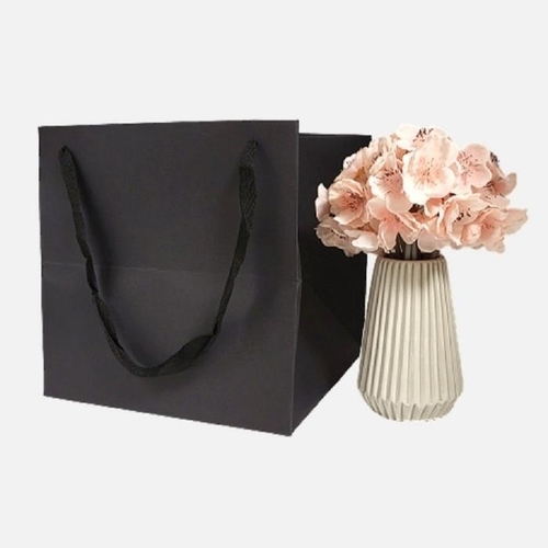 패션플러스 [올댓팩토리] 정사각형 쇼핑백 블랙 중형 (10466293A)