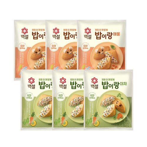 CJ제일제당 [CJ]백설 밥이랑 야채27g x3개 + 해물24g x3개