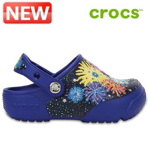 크록스 아동샌달 /H7- 204490-4O5 / Crocs FunLab Lights Fireworks Clogs Cerulean Blue 키즈화 아동_P400346135