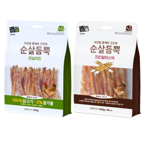 셀러허브 생활리빙 건강한 간식 순살듬뿍 300g (안심치킨 1개 + 치킨말이 1개 ) (합 2개)
