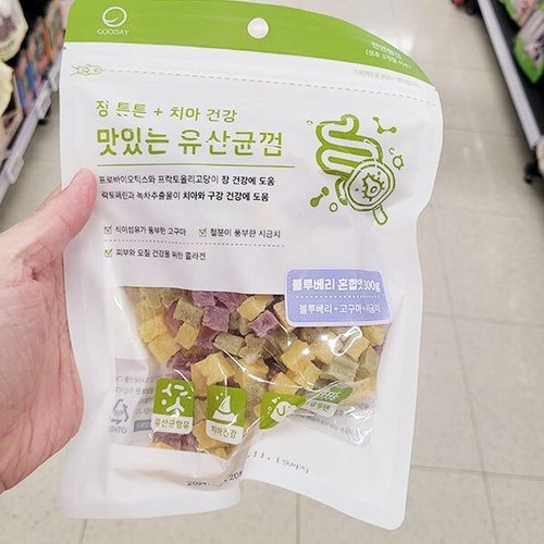 셀러허브 식품 맛있는 유산균껌 블루베리 혼합맛 300g 201287