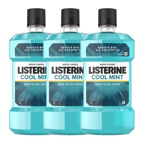 셀러허브 식품 리스테린 쿨민트 가글 1000ml 3개 (9966813)