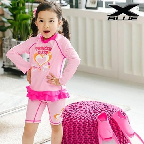 셀러허브 스포츠레저 XBLUE 여아동 래쉬가드 상하세트 F31072 최신수영복_P424869478