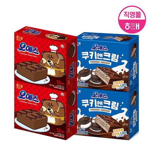 해태제과 해태 오예스 (360g X 3개)  오리지널, 쿠키앤크림