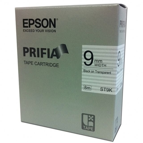 VY협력업체 브이와이 [VC70698Q]엡손 실 라벨테이프9mm ST9K.투명/흑글씨.1개