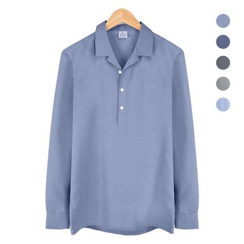 셀러허브 1 [RG72Q1S8]오픈 카라 반탁 보카시 블루 셔츠 NWM005 Blue