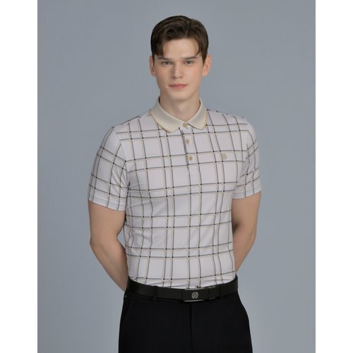 닥스골프 닥스 골프 [LF몰단독]베이지 뉴체크 메쉬 반팔 폴로 티셔츠  (DGTS5B901I2)