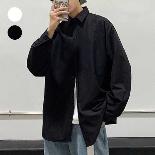 기타 간절기 예쁜 남성 레이어드 베이직 긴팔 셔츠 남방 (WE70432)