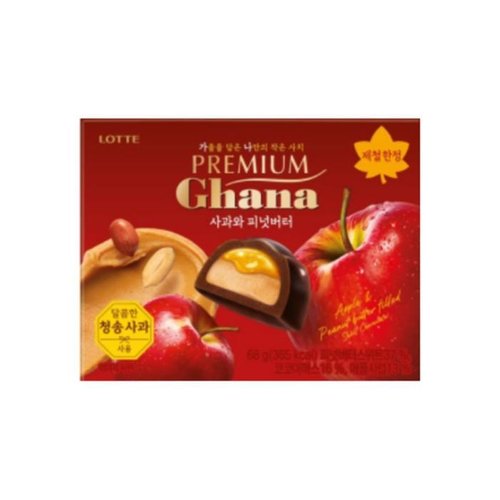 셀러허브 식품 롯데웰푸드 프리미엄 가나 사과와 피넛버터 68g