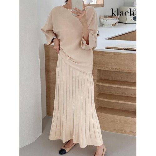 클라셰 무드온스타일니트+스커트SETB3F0341_P345836036