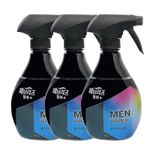 셀러허브 1 페브리즈 포맨 쿨 아쿠아향 용기 370ml x3 /섬유탈취제/냄새제거