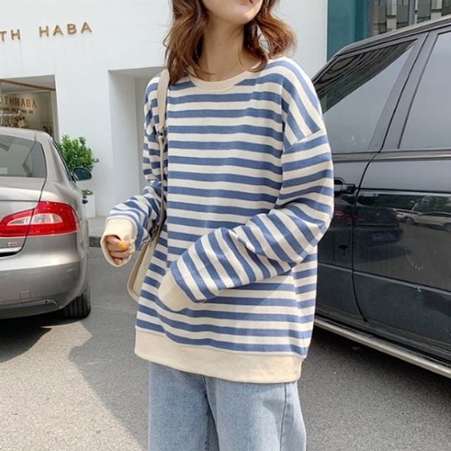 기타 2컬러 스트라이프 맨투맨 긴팔 티셔츠 DHH-D55 (KYR-WD597CB)