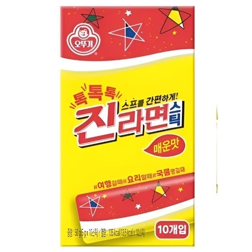 셀러허브 식품 톡톡톡 진라면 스틱 매운맛 라면 스프 (10T) 50G
