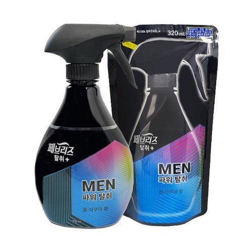 셀러허브 1 페브리즈 포맨 쿨 아쿠아향 용기 370ml + 리필 320ml