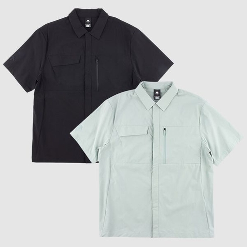 데상트 남성 듀얼리스 우븐 스판 홑겹 반팔 셔츠 SQ221DWB42_P420016067