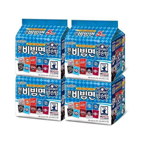 팔도 KBO X 팔도비빔면 [양손비빔팀] (130gx5개입) x4