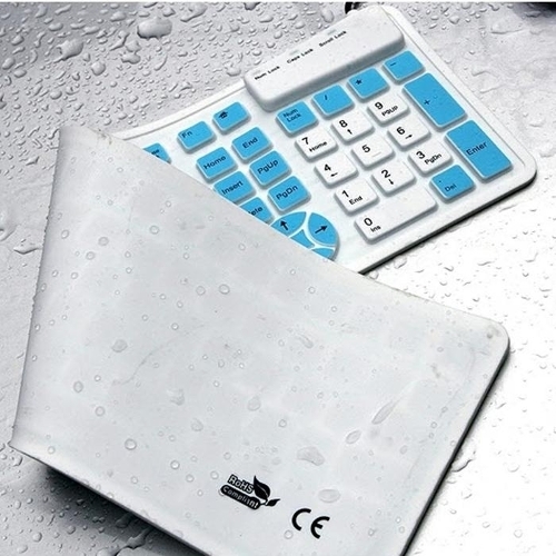 셀러허브 생활리빙 컴스 키보드 실리콘 롤 USB타입 투톤 화이트