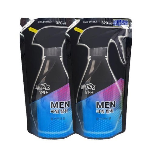 셀러허브 1 페브리즈 포맨 쿨 아쿠아향 리필 320ml x2 /섬유탈취제/냄새제거