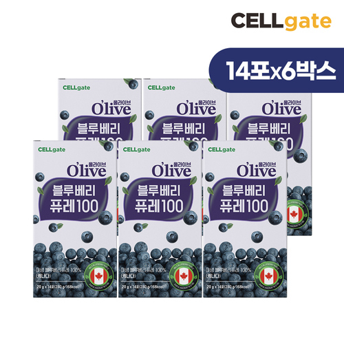 셀게이트 올라이브 블루베리 퓨레 100 안토시아닌 스틱 20g 14포 x 6박스