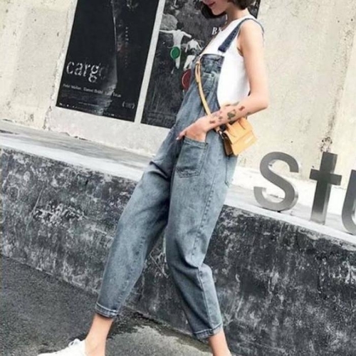 [셀러허브 패션][오노마] ONM 앞포켓 데님멜빵바지 점프수트 멜빵 코디 긴청바지 포