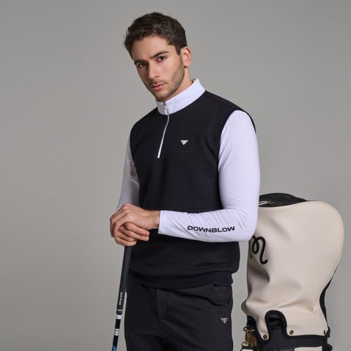 [패션플러스][179st] 다운블로우-DB4FTBK 6505M 남자스포츠 골프웨어 반집업블랙베스트