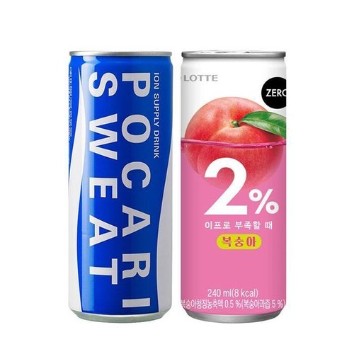 코카콜라 이프로 부족할 때 복숭아 240ml 15캔   포카리스웨트 240ml 15캔 1박스 이온음료 (32876734)