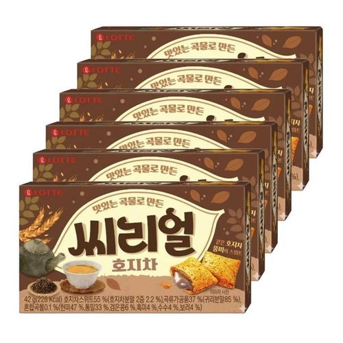 셀러허브 식품 롯데제과 씨리얼 호지차  42g x 6개 (50148461)