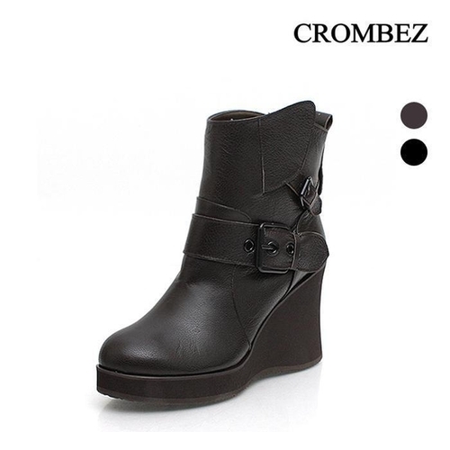 CROMBEZ 크롬베즈 벨트 스트랩 통굽부츠 KB41162SA (28552576)