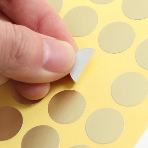 패션플러스 [트리] 16mm 컬러 원형 스티커 60매세트(골드) 설문조사 표시 (11122530A)