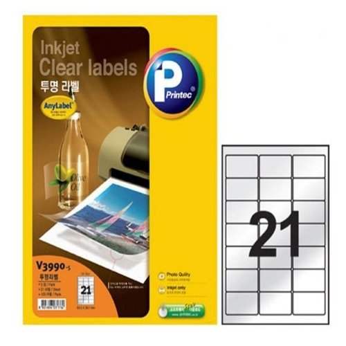 조르지오 조르지오 애니라벨 투명21칸5매 V3990(5매 63.5x38.1mm)