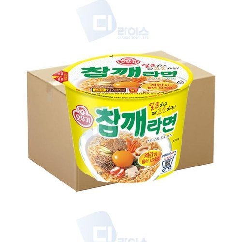셀러허브 식품 오뚜기 참깨라면 110g 큰컵 24개 큰사발 고소한라면 매운맛 해장라면 간식 야식 캠핑  (51854802)