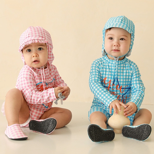 조이멀티 체크 블루 핑크 아동 플랩캡(원사이즈) 204398