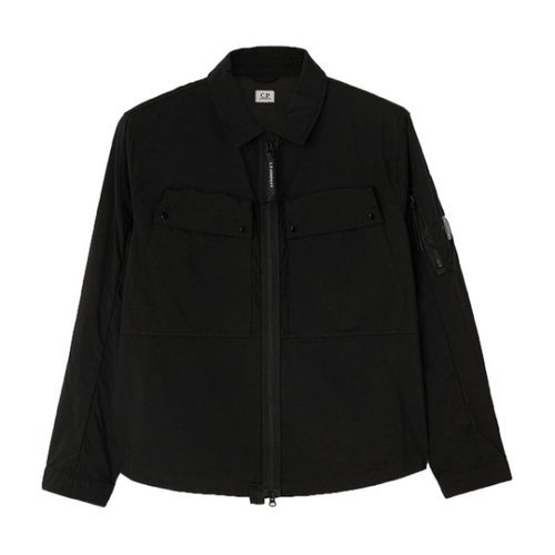 [CP COMPANY][씨피컴퍼니] CP컴퍼니 렌즈 와펜 나일론 오버셔츠 (BLACK) 10CMOS027A-005782G 999