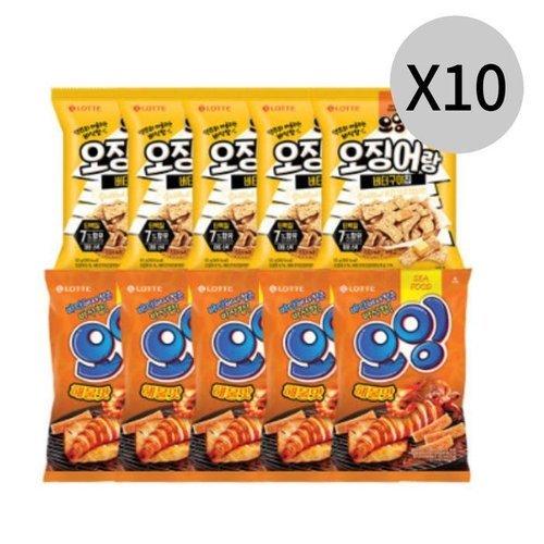 셀러허브 식품 오잉 오징어+해물 2종 총 100봉 pc방 단체 벌크 과자 (33304095)