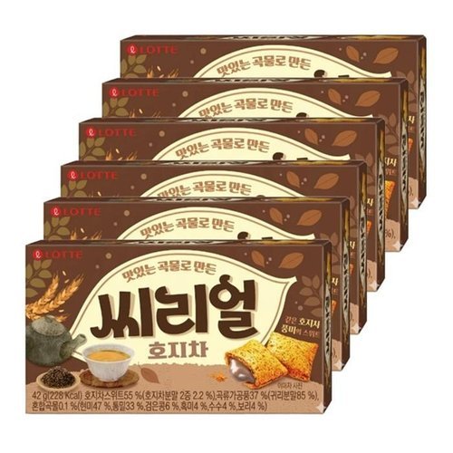 셀러허브 식품 롯데제과 씨리얼 호지차 42g x 6개 (50148460)