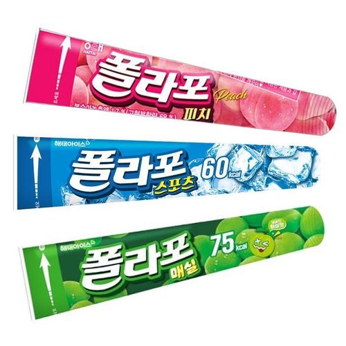 [셀러허브 식품]해태 폴라포 아이스크림 3종 35개 폴라포 매실 폴라포 피치 아이스크림 폴라포 스포츠 맛 폴라포 복숭아