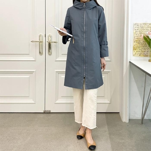 [셀러허브 패션][코지] 여자 캐주얼 집업 카라후드 사파리 트렌치코트