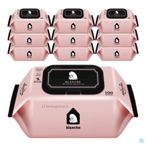 셀러허브 1 블랑슈 아기 물티슈 신생아 더베이비 캡형 100매 10팩