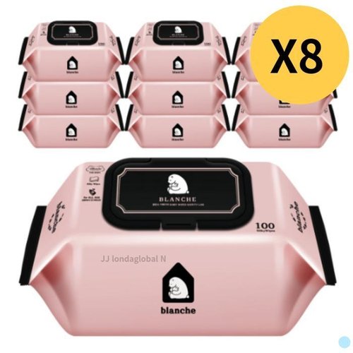 셀러허브 1 블랑슈 아기 물티슈 신생아 더베이비 캡형 100매 80팩