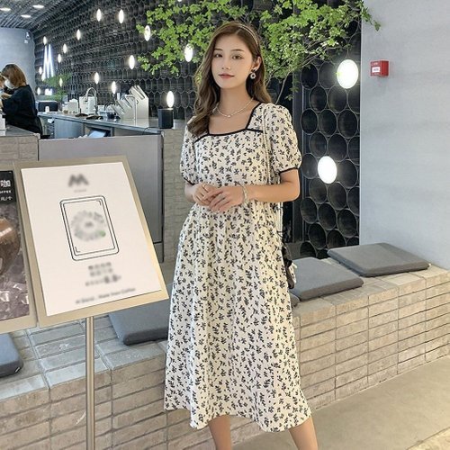 패션플러스 모노무드 LGDAC-3592 여성 여름 버반팔 하객 룩 데일리 예쁜 롱 원피스