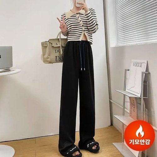 텐제로 [] 벨라도나 겨울 여성 루즈핏 4컬러 기모 코듀로이 와이드 밴딩팬츠 BLDN31124W19081640634414